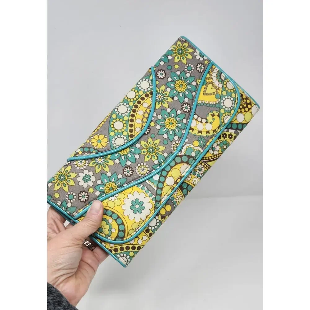 Vera Bradley Lemon Parfait Trifold Wallet - Picture 2 of 8